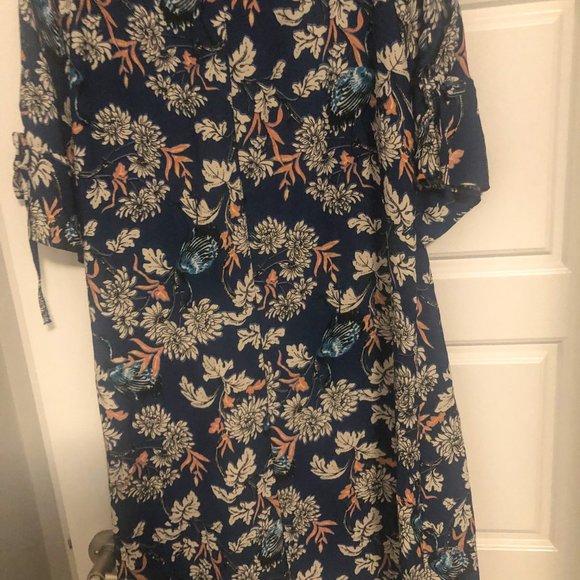 George Floral Midi Dress with Cut Out Sleeves US 12 - Picture 5 of 5